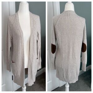 NWOT Francesca’s Elbow Patch Cardigan, S
